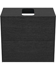 Ideal Standard vasque Conca T3946Y4 avec découpe, 2 tiroirs, 60x37x55 cm, centre, placage chêne flammé