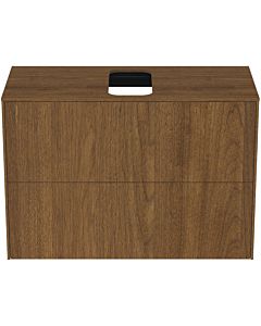 Ideal Standard Conca vanity unit T3947Y5 with cut-out, 2 pull-outs, 80x37x55 cm, center, dark walnut veneer