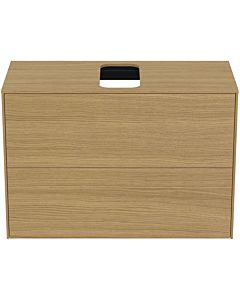 Ideal Standard Conca vanity unit T3947Y6 with cut-out, 2 pull-outs, 80x37x55 cm, center, Eiche hell veneer