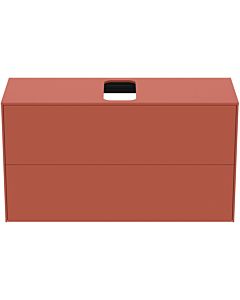 Ideal Standard vasque Conca T3948Y3 avec découpe, 2 tiroirs, 100x37x55 cm, centre, laqué mat Sunset