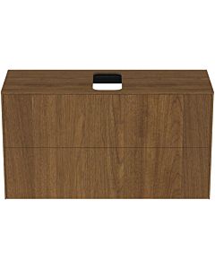 Ideal Standard vasque Conca T3948Y5 avec découpe, 2 tiroirs, 100x37x55 cm, centre, placage noyer foncé