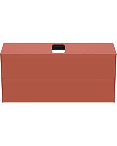Ideal Standard vasque Conca T3949Y3 avec découpe, 2 tiroirs, 120x37x55 cm, centre, laqué mat Sunset