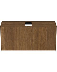Ideal Standard vasque Conca T3949Y5 avec découpe, 2 tiroirs, 120x37x55 cm, centre, placage noyer foncé
