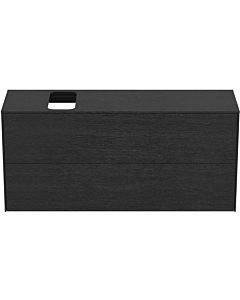 Ideal Standard Conca Waschtisch-Unterschrank T3950Y4 mit Ausschnitt, 2 Auszüge, 120x37x55 cm, rechts/links, Eiche geflammt Furnier
