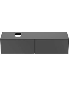 Ideal Standard Conca vanity unit T3983Y2 with cut-out, 2 pull-outs, 160x50.5x37 cm, matt anthracite lacquered