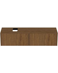 Ideal Standard Conca Waschtisch-Unterschrank T3983Y5 mit Ausschnitt, 2 Auszüge, 160x50,5x37 cm, Walnuss dunkel Furnier