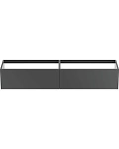 Ideal Standard Conca Waschtisch-Unterschrank T3987Y2 ohne Waschtisch-Platte, 2 Auszüge, 200x50,5x36 cm, Anthrazit matt lackiert