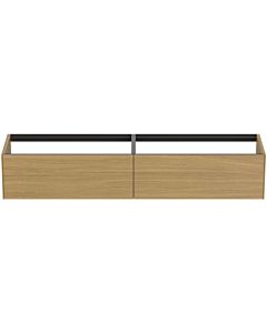 Ideal Standard Conca Waschtisch-Unterschrank T3987Y6 ohne Waschtisch-Platte, 2 Auszüge, 200x50,5x36 cm, Eiche hell Furnier