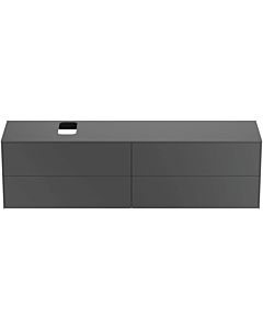 Ideal Standard Conca vanity unit T3992Y2 with cut-out, 4 pull-outs, 200x50.5x55 cm, right / left, anthracite matt lacquered