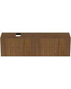 Ideal Standard Conca Waschtisch-Unterschrank T3992Y5 mit Ausschnitt, 4 Auszüge, 200x50,5x55 cm, rechts/links, Walnuss dunkel Furnier
