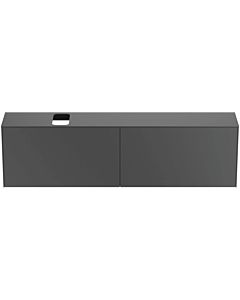 Ideal Standard Conca vanity unit T3998Y2 with cut-out, 2 pull-outs, 200 x 37 x 55 cm, matt anthracite lacquered