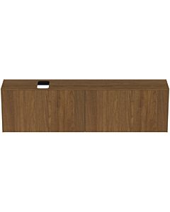 Ideal Standard Conca vanity unit T3998Y5 with cut-out, 2 pull-outs, 200 x 37 x 55 cm, dark walnut veneer