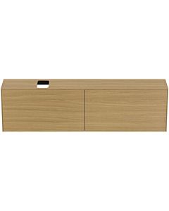 Ideal Standard Conca Waschtisch-Unterschrank T3998Y6 mit Ausschnitt, 2 Auszüge, 200 x 37 x 55 cm, Eiche hell Furnier