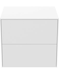 Ideal Standard Conca Waschtisch-Unterschrank T4321Y1 ohne Ausschnitt, 2 Auszüge, 60x50,5x55 cm, Weiß matt lackiert