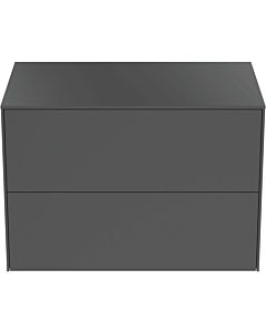 Ideal Standard Conca Waschtisch-Unterschrank T4322Y2 ohne Ausschnitt, 2 Auszüge, 80x50,5x55 cm, Anthrazit matt lackiert