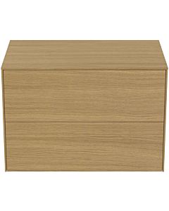 Ideal Standard Conca Waschtisch-Unterschrank T4322Y6 ohne Ausschnitt, 2 Auszüge, 80x50,5x55 cm, Eiche hell Furnier
