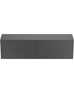 Ideal Standard Conca Waschtisch-Unterschrank T4326Y2 ohne Ausschnitt, 4 Auszüge, 200x50,5x55 cm, Anthrazit matt lackiert