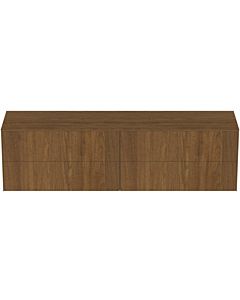 Ideal Standard Conca Waschtisch-Unterschrank T4326Y5 ohne Ausschnitt, 4 Auszüge, 200x50,5x55 cm, Walnuss dunkel Furnier