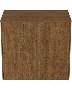 Ideal Standard Conca vanity unit T4327Y5 without cut-out, 2 pull-outs, 60x37x55 cm, dark walnut veneer