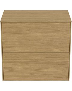 Ideal Standard Conca Waschtisch-Unterschrank T4327Y6 ohne Ausschnitt, 2 Auszüge, 60x37x55 cm, Eiche hell Furnier