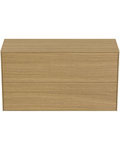 Ideal Standard Conca vanity unit T4329Y6 without cut-out, 2 pull-outs, 100x37x55 cm, Eiche hell veneer