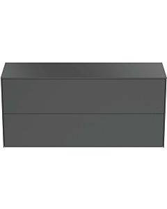 Ideal Standard Conca vanity unit T4330Y2 without cut-out, 2 pull-outs, 120x37x55 cm, matt anthracite lacquered