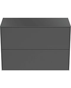 Ideal Standard Conca Waschtisch-Unterschrank T4328Y2 ohne Ausschnitt, 2 Auszüge, 80x37x55 cm, Anthrazit matt lackiert