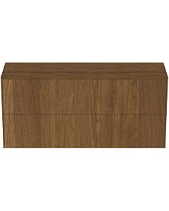 Ideal Standard Conca Waschtisch-Unterschrank T4330Y5 ohne Ausschnitt, 2 Auszüge, 120x37x55 cm, Walnuss dunkel Furnier