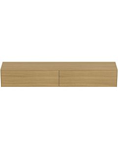 Ideal Standard Conca Waschtisch-Unterschrank T4335Y6 ohne Ausschnitt, 2 Auszüge, 240x50,5x37 cm, Eiche hell Furnier