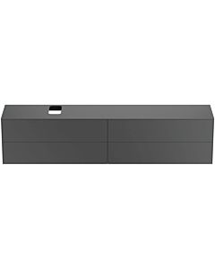 Ideal Standard vasque Conca T4337Y2 240x50.5x55cm, avec découpe gauche / droite, 4 tiroirs, laqué anthracite mat