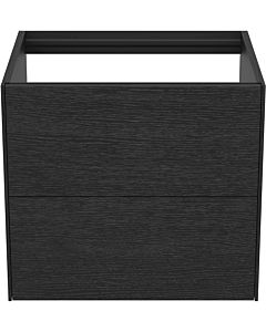 Ideal Standard Conca Waschtisch-Unterschrank T4355Y4 ohne Waschtisch-Platte, 2 Auszüge, 60x50,5x54 cm, Eiche geflammt Furnier