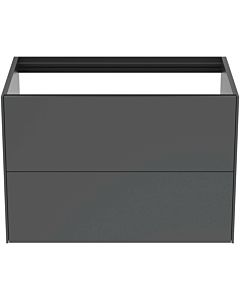 Ideal Standard Conca Waschtisch-Unterschrank T4356Y2 ohne Waschtisch-Platte, 2 Auszüge, 80x50,5x54 cm, Anthrazit matt lackiert