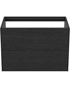 Ideal Standard Conca Waschtisch-Unterschrank T4356Y4 ohne Waschtisch-Platte, 2 Auszüge, 80x50,5x54 cm, Eiche geflammt Furnier
