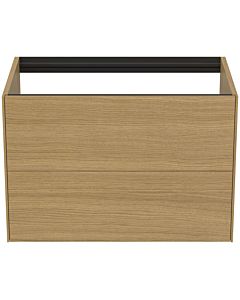Ideal Standard Conca Waschtisch-Unterschrank T4356Y6 ohne Waschtisch-Platte, 2 Auszüge, 80x50,5x54 cm, Eiche hell Furnier