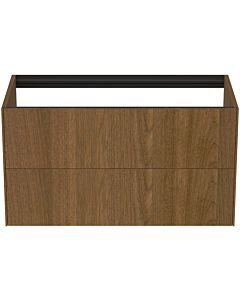 Ideal Standard Conca Waschtisch-Unterschrank T4357Y5 ohne Waschtisch-Platte, 2 Auszüge, 100x50,5x54 cm, Walnuss dunkel Furnier