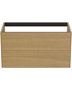 Ideal Standard vasque Conca T4357Y6 sans plan vasque, 2 tiroirs, 100x50,5x54 cm, placage Eiche hell