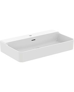 Ideal Standard Conca Waschtisch T3826V1 mit Hahnloch und Überlauf, geschliffen, 800 x 450 x 165 mm, seidenweiß