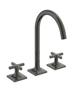 Ideal Standard Joy Neo 3-Loch-Waschtisch-Armatur BD145A5 Kreuzgriffe, Ausladung 168mm, ohne Ablaufgarnitur, magnetic grey