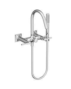 Ideal Standard Joy Mélangeur de bain à deux poignées Neo BD163AA apparent, avec douchette à main, saillie 190 mm, chromé