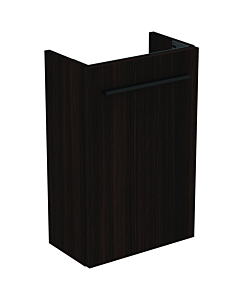 Meuble bas pour lave-mains i.life S T5302NW Ideal Standard , porte battante à droite ou 2000 gauche, 35,4 x 20,2 x 55,5 cm, chêne café