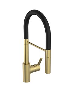 Ideal Standard Gusto kitchen tap BD417A2 brushed gold, with 2-function hand shower made of metal