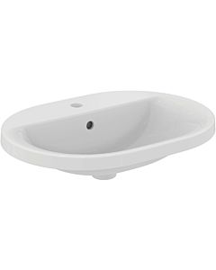 Ideal Standard Connect vasque à encastrer E5040MA ovale, avec trou pour robinetterie et trop-plein, 62 x 46 cm, blanc Ideal Plus