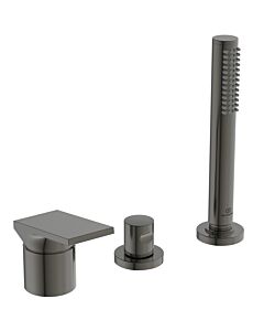 Mitigeur de baignoire 3 trous Ideal Standard Extra BD517A5 233 x 95 x 204 mm, sans bec, avec douchette, gris magnétique