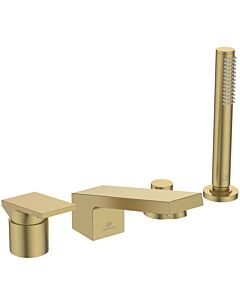 Ideal Standard Extra 4-Loch-Wannenarmatur BD518A2 348x202x204 mm, mit Auslauf, mit Handbrauseset, brushed gold