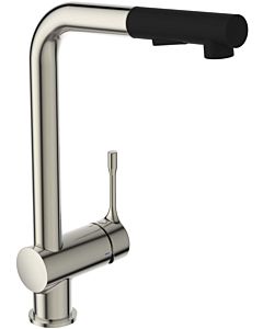 Ideal Standard Mélangeur de cuisine Ideal Standard BC178GN aspect acier inoxydable, avec bec haut et douchette extractible, saillie 225 mm