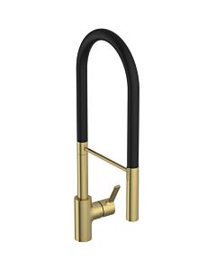 Ideal Standard Gusto kitchen tap BD421A2 brushed gold, with 2-function hand shower made of metal