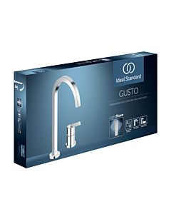 Ideal Standard Gusto kitchen 2-hole faucet BD423AA chrome, with high square pipe spout