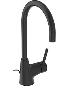 Ideal Standard Ceraline mitigeur lavabo BC195XG noir soie, bec haut, métal garniture de vidange