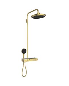 Ideal Standard Solos shower system A7883A2 with shower thermostat, rain shower with LED light ring, brushed gold