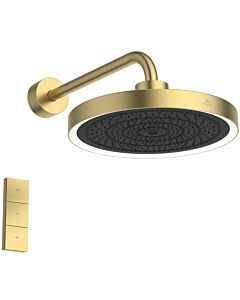 Ideal Standard Douche de pluie Solos A7890A2 3 fonctions, avec raccordement mural, avec anneau lumineux LED, or brossé